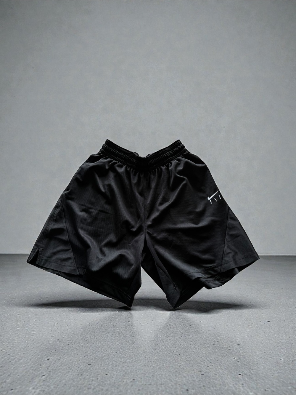 Black Men's Athletic Shorts with Swoosh Logo